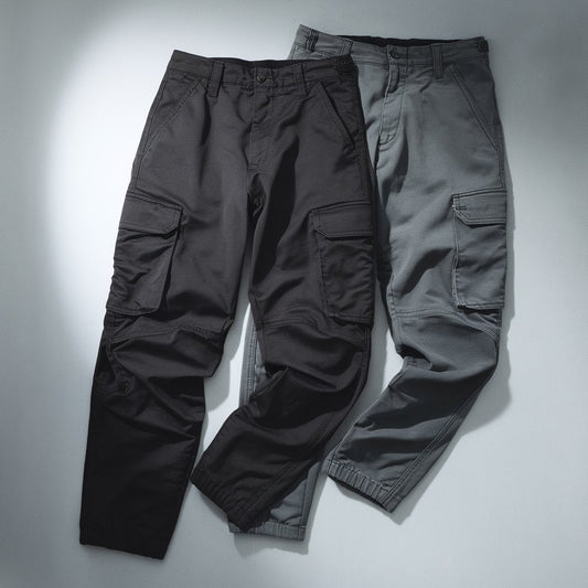 Classic Black & Charcoal Gray Cargo Pants (Pack of 4)